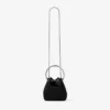 Borsa Bon Bon in raso nero con manico in metallo Borsa Bon Bon in raso nero con manico in metallo