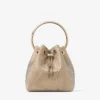 Borsa Bon Bon in raso oro chiaro e rete di cristalli Illusion Borsa Bon Bon in raso oro chiaro e rete di cristalli Illusion