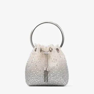 Borsa Bon Bon in rete di cristallo bianco