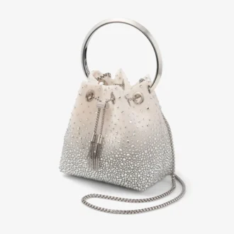Borsa Bon Bon in rete di cristallo bianco