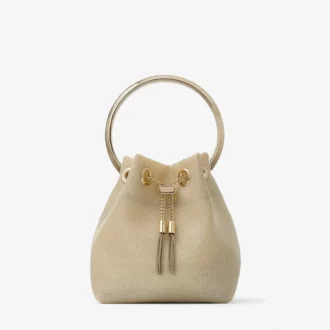 Borsa Bon Bon in rete metallizzata color champagne