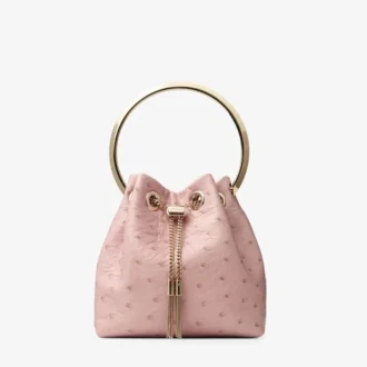 Borsa Bon Bon Rose in pelle di struzzo