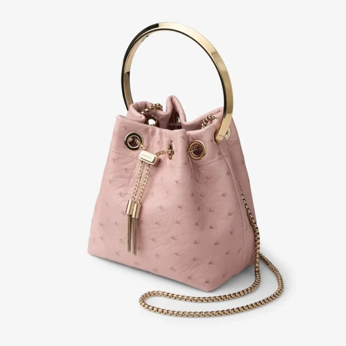 Borsa Bon Bon Rose in pelle di struzzo Borsa Bon Bon Rose in pelle di struzzo