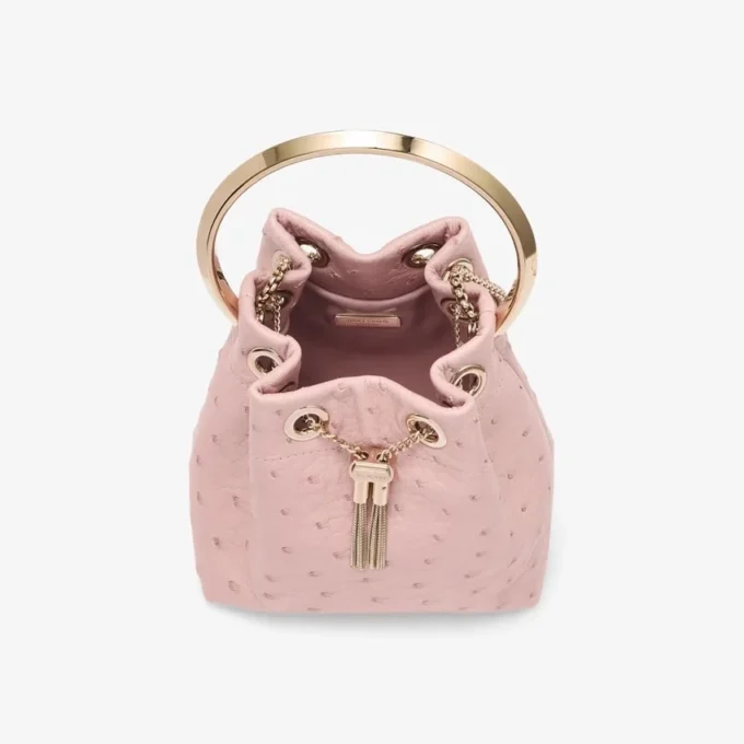 Borsa Bon Bon Rose in pelle di struzzo Borsa Bon Bon Rose in pelle di struzzo