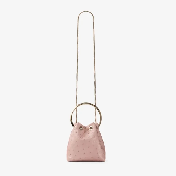 Borsa Bon Bon Rose in pelle di struzzo Borsa Bon Bon Rose in pelle di struzzo