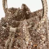 Borsa Bon Bon Tan in rete metallica con cristalli e manico in cristallo Borsa Bon Bon Tan in rete metallica con cristalli e manico in cristallo