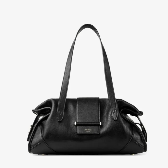 Borsa da viaggio Bar Holdall media in pelle Biker nera