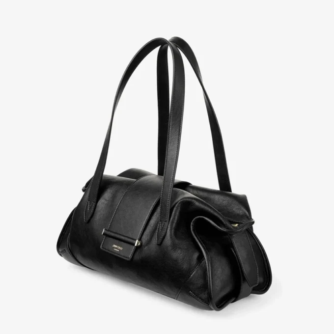 Borsa da viaggio Bar Holdall media in pelle Biker nera