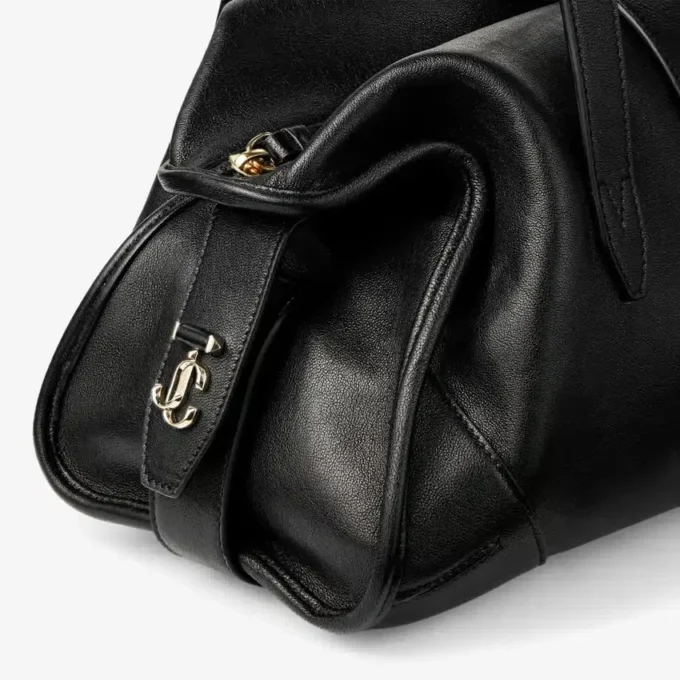 Borsa da viaggio Bar Holdall media in pelle Biker nera