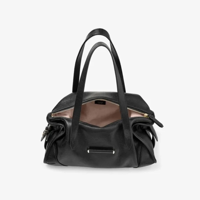 Borsa da viaggio Bar Holdall media in pelle Biker nera