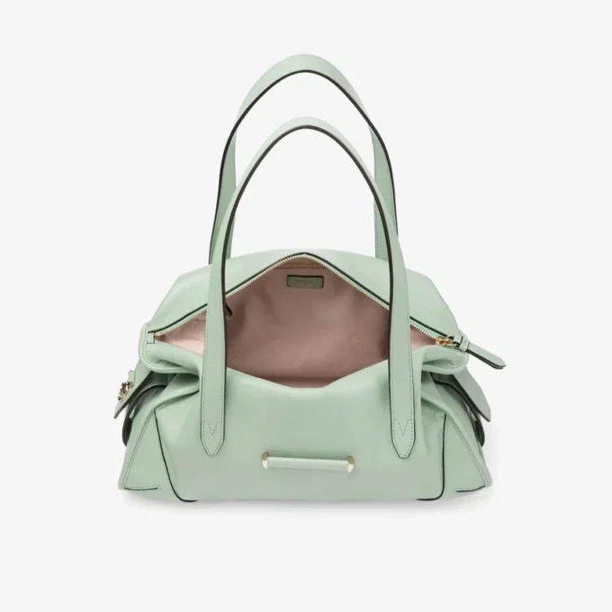 Borsa da viaggio Bar Holdall Medium in pelle Verde Biker Borsa da viaggio Bar Holdall Medium in pelle Verde Biker