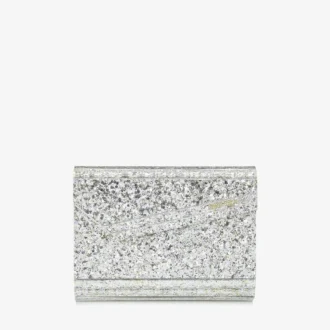 Borsa in acrilico con glitter grossolani color Champagne