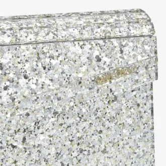 Borsa in acrilico con glitter grossolani color Champagne