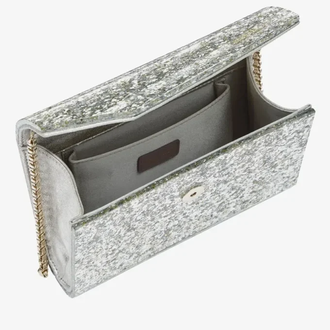 Borsa in acrilico con glitter grossolani color Champagne Borsa in acrilico con glitter grossolani color Champagne