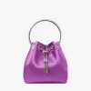 Borsa in raso Bon Bon Violet Orchid con manico a bracciale in metallo Borsa in raso Bon Bon Violet Orchid con manico a bracciale in metallo