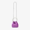 Borsa in raso Bon Bon Violet Orchid con manico a bracciale in metallo Borsa in raso Bon Bon Violet Orchid con manico a bracciale in metallo