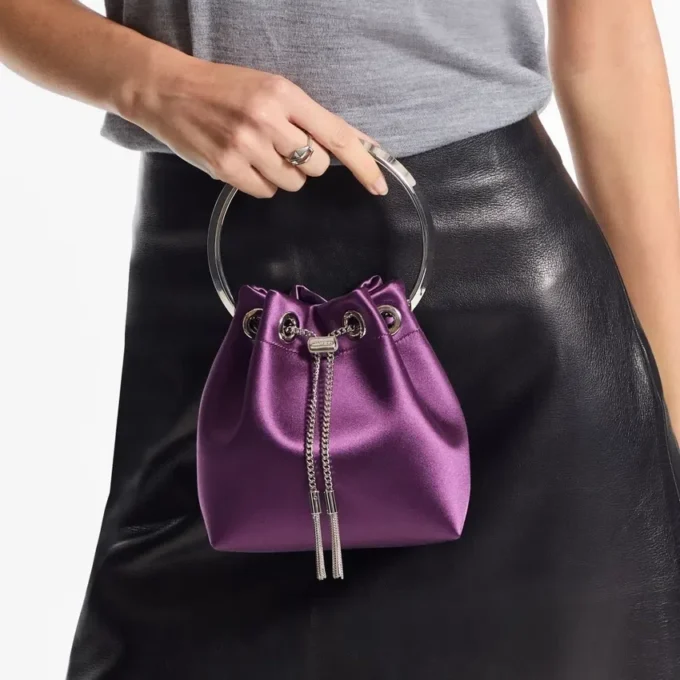 Borsa in raso Bon Bon Winter Bloom con bracciale in metallo Borsa in raso Bon Bon Winter Bloom con bracciale in metallo