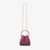 Borsa in raso Bon Bon Winter Bloom e Violet Orchid con cristalli Borsa in raso Bon Bon Winter Bloom e Violet Orchid con cristalli