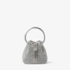 Borsa Micro Bon Bon in rete di cristallo argento con manico in metallo Borsa Micro Bon Bon in rete di cristallo argento con manico in metallo