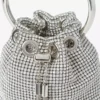 Borsa Micro Bon Bon in rete di cristallo argento con manico in metallo Borsa Micro Bon Bon in rete di cristallo argento con manico in metallo