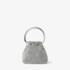 Borsa Micro Bon Bon in rete di cristallo argento con manico in metallo Borsa Micro Bon Bon in rete di cristallo argento con manico in metallo