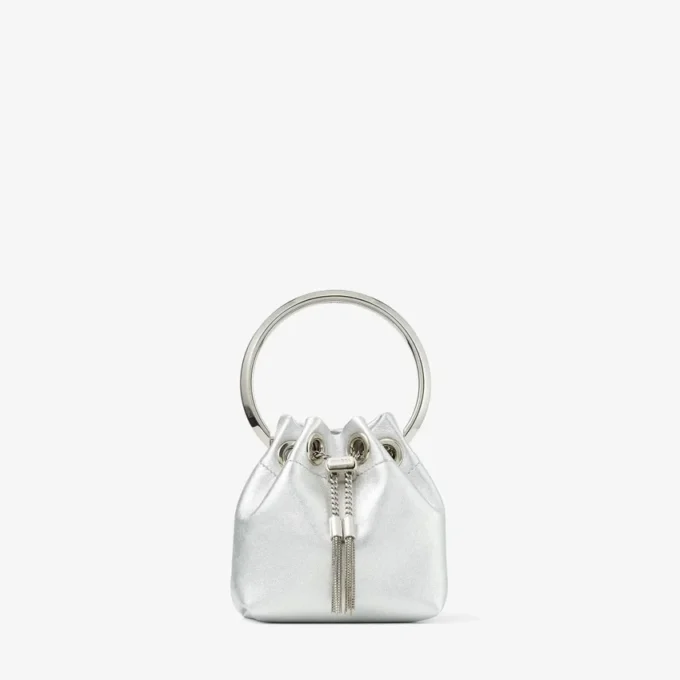 Borsa mini Bon Bon in nappa metallizzata argento Borsa mini Bon Bon in nappa metallizzata argento