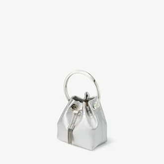 Borsa mini Bon Bon in nappa metallizzata argento Borsa mini Bon Bon in nappa metallizzata argento