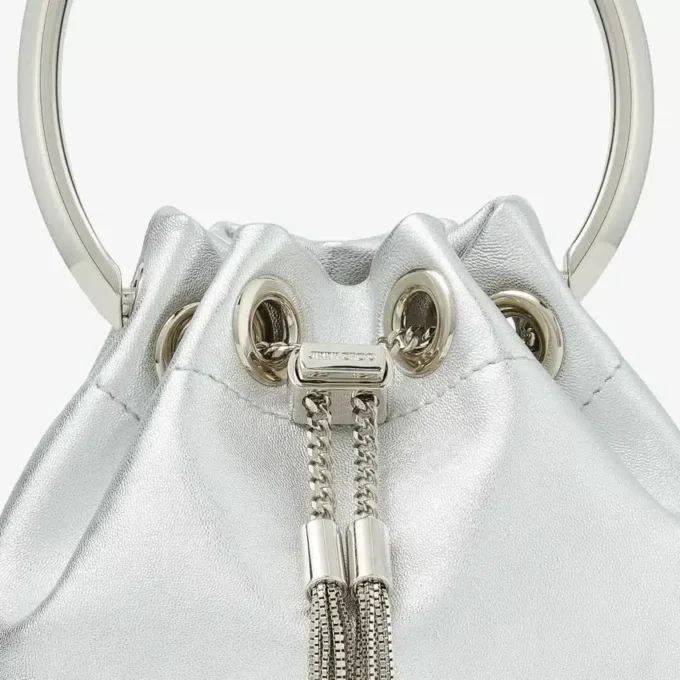 Borsa mini Bon Bon in nappa metallizzata argento Borsa mini Bon Bon in nappa metallizzata argento