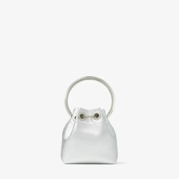 Borsa mini Bon Bon in nappa metallizzata argento Borsa mini Bon Bon in nappa metallizzata argento