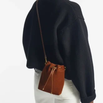 Borsa mini in pelle scamosciata color cuoio Cinch Borsa mini in pelle scamosciata color cuoio Cinch
