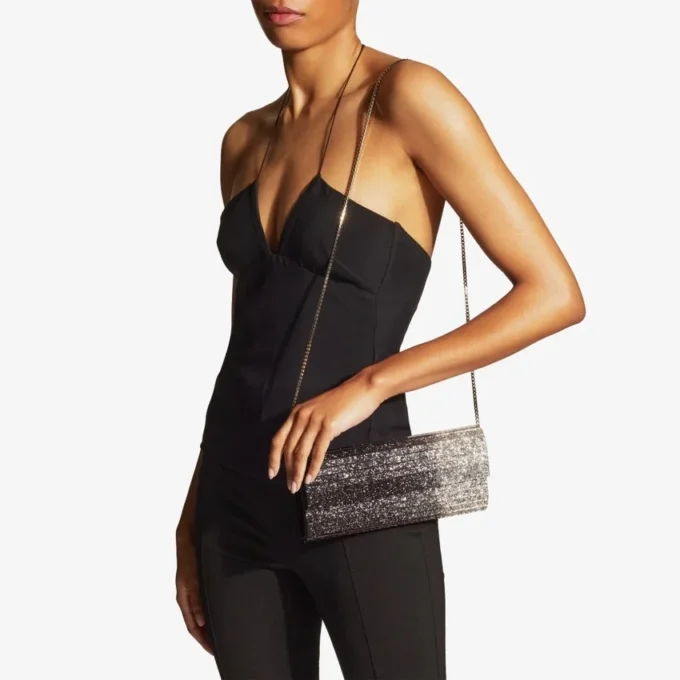 Borsa Sweetie in acrilico glitterato sfumato nero e champagne Borsa Sweetie in acrilico glitterato sfumato nero e champagne