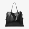 Borsa Tote con Cordino Tote grande in pelle nappa nera con cordino e logo jimmy choo goffrato