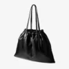 Borsa Tote con Cordino Tote grande in pelle nappa nera con cordino e logo jimmy choo goffrato
