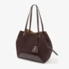 Borsa Tote Diamond media in pelle scamosciata color caffè Borsa Tote Diamond media in pelle scamosciata color caffè