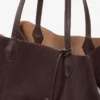 Borsa Tote Diamond media in pelle scamosciata color caffè Borsa Tote Diamond media in pelle scamosciata color caffè