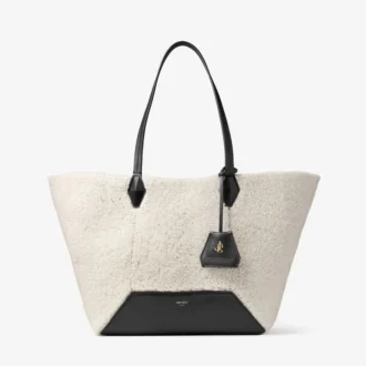Borsa Tote Diamond media in shearling naturale