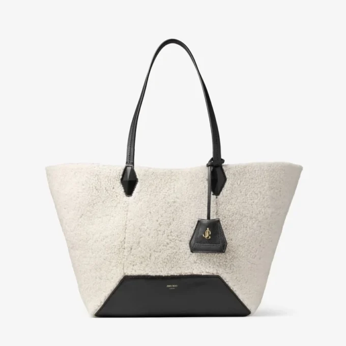 Borsa Tote Diamond media in shearling naturale Borsa Tote Diamond media in shearling naturale