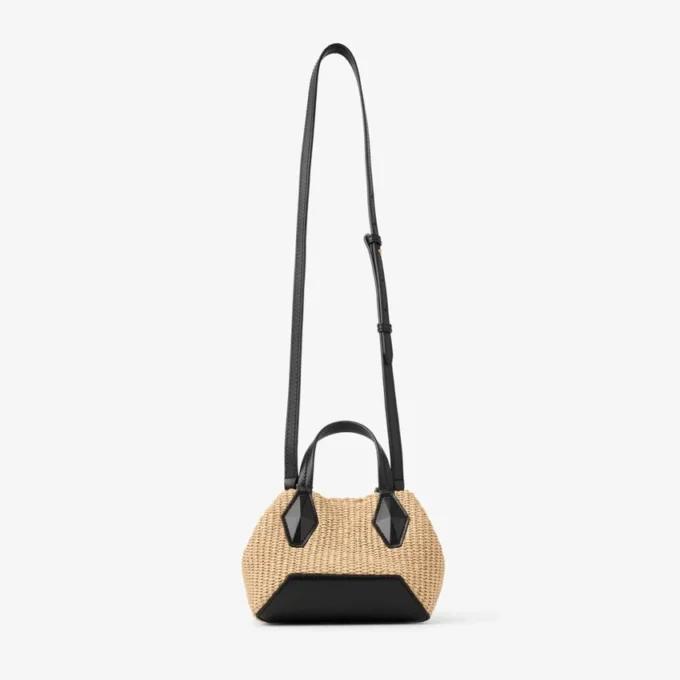 Borsa Tote Diamond Mini in rafia naturale Borsa Tote Diamond Mini in rafia naturale
