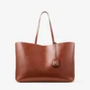 Borsa tote Nine2Five East-West in pelle con stampa Elaphe color cognac Borsa tote Nine2Five East-West in pelle con stampa Elaphe color cognac