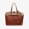 Borsa tote Nine2Five East-West in pelle con stampa Elaphe color cognac Borsa tote Nine2Five East-West in pelle con stampa Elaphe color cognac