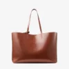 Borsa tote Nine2Five East-West in pelle con stampa Elaphe color cognac Borsa tote Nine2Five East-West in pelle con stampa Elaphe color cognac