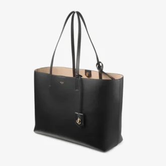 Borsa Tote Nine2Five East-West in pelle di vitello liscia nera