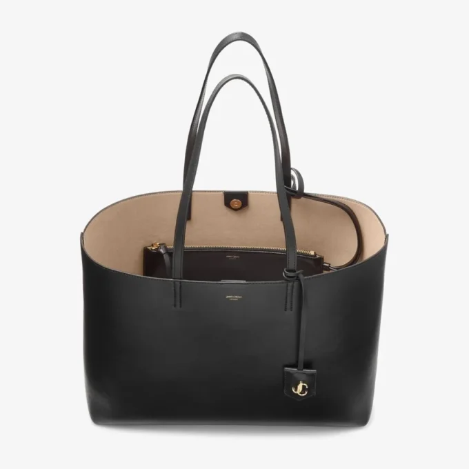 Borsa Tote Nine2Five East-West in pelle di vitello liscia nera Borsa Tote Nine2Five East-West in pelle di vitello liscia nera