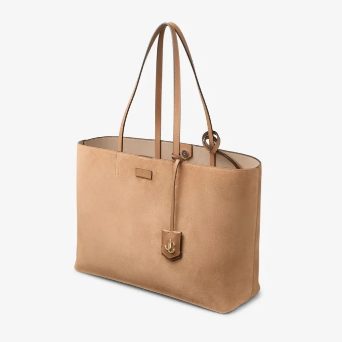 Borsa Tote Nine2Five East-West in pelle scamosciata color caramello Borsa Tote Nine2Five East-West in pelle scamosciata color caramello