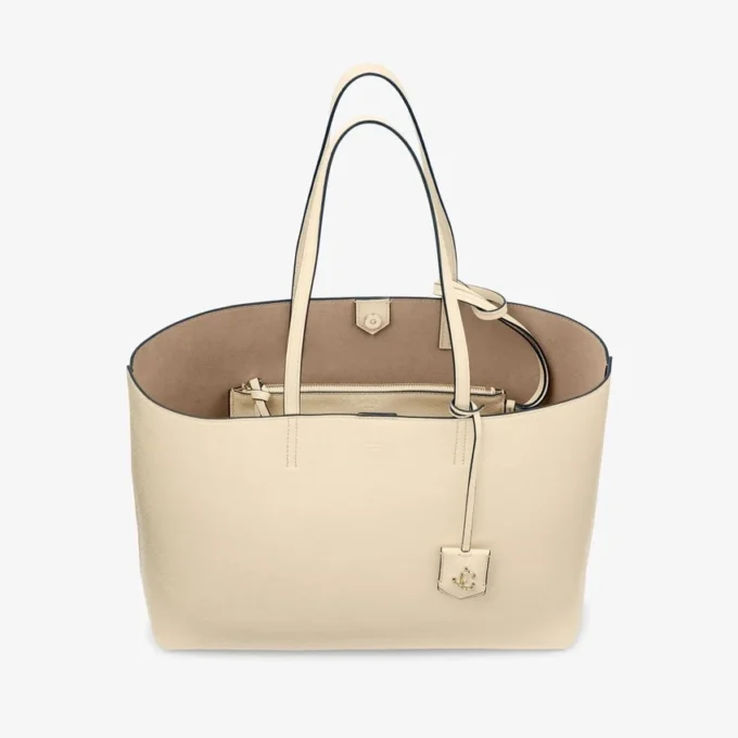 Borsa Tote Nine2Five East-West in pelle stampata Elaphe color Buttermilk Borsa Tote Nine2Five East-West in pelle stampata Elaphe color Buttermilk