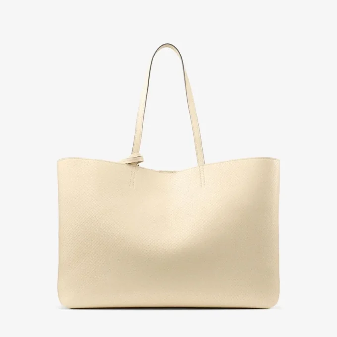 Borsa Tote Nine2Five East-West in pelle stampata Elaphe color Buttermilk Borsa Tote Nine2Five East-West in pelle stampata Elaphe color Buttermilk