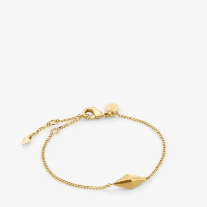 Bracciale a maglie sottili a rombi Bracciale a catena sottile con finitura dorata