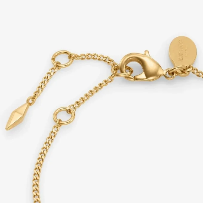 Bracciale a maglie sottili a rombi Bracciale a catena sottile con finitura dorata