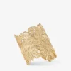 Bracciale rigido con intagli a pizzo Bracciale rigido in metallo dorato con pizzo Bracciale rigido con intagli a pizzo Bracciale rigido in metallo dorato con pizzo