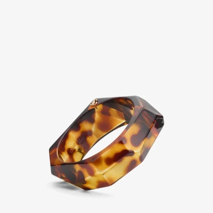 Bracciale sfaccettato Bracciale sfaccettato in acrilico tartarugato Bracciale sfaccettato Bracciale sfaccettato in acrilico tartarugato